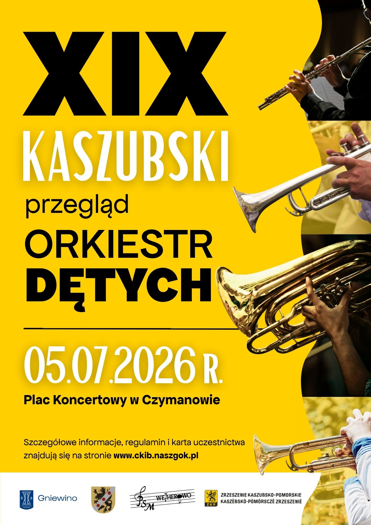 wydarzenie: Zapraszamy Was na XIX Kaszubski Przegląd Orkiestr Dętych, który odbędzie się 5 lipca 2026 w Czymanowie!